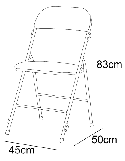 dimensions de la chaise pliante en velours chez leader équipements